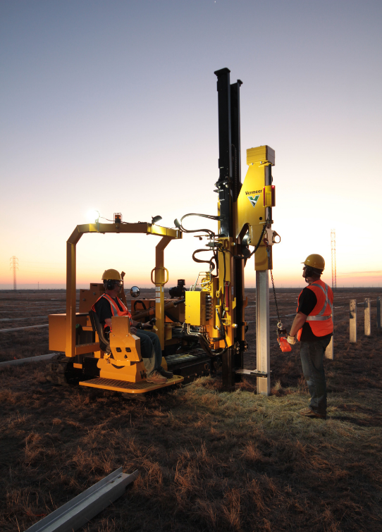 Piling and Drilling Machine Control System in use at night